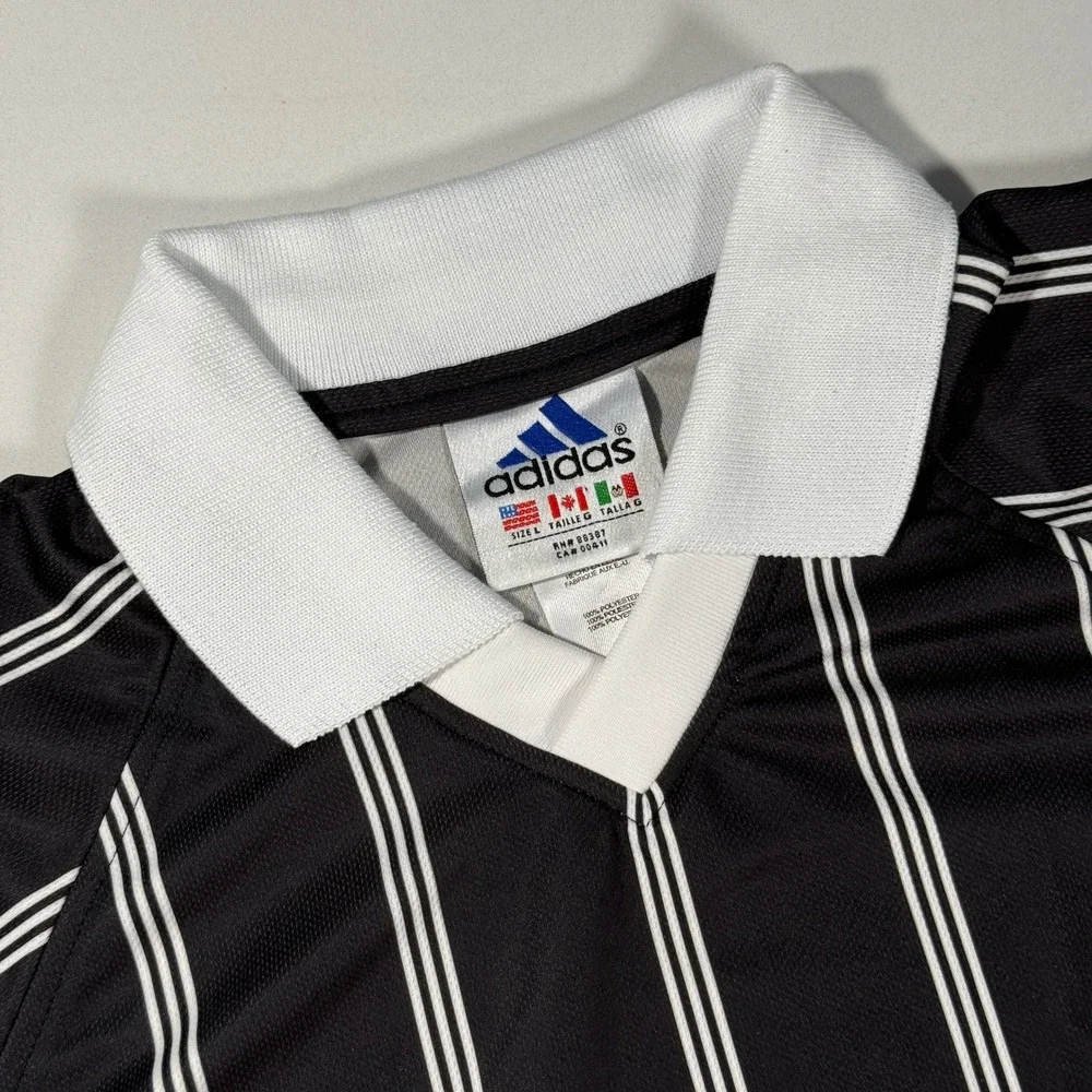 Adidas Referee Jersey Mens Large Black New Vintage CPA Pro‎ JSY Soccer Y2K